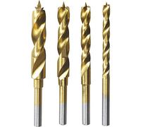 Dremel 636 Wood Drilling Accessory Kit for Rotary Tools 4-Piece Set | 4x Titanium-coated brad point bits (3, 4, 5 and 6 mm) for making precise holes |Storage Case