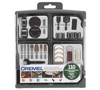 Dremel 709-02 110-Pieces All-Purpose Rotary Tool Accessory Kit- Includes a Carving Bit, Sanding Drums, Grinding Stones, Cutting Discs, and a Storage Case, Gray