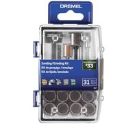 Dremel 727-01 Sanding & Grinding Rotary Tool Accessory Kit with Case, 31-Piece - Includes Grinding Stones, Sanding Bands, Cut-Off Wheel and Mandrel