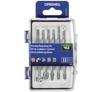 Dremel 729-01 11-Piece Carving & Engraving Rotary Tool Accessories Kit - Includes Engraving Bits & Grinding Stones- Ideal for Wood, Metal, and Glass