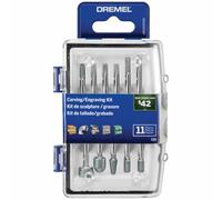 Dremel 729-01 11-Piece Carving & Engraving Rotary Tool Accessories Kit - Includes Engraving Bits & Grinding Stones- Ideal for Wood, Metal, and Glass