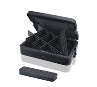 Dremel Black Box Tool Storage with 6 Dividers and Accessory Holder, Customisable DIY Organizer for Rotary Tools Accessories, Small Tools, Compact & Stackable Storage System