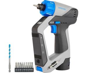 Dremel Blueprint 12V 3-in-1 Cordless Drill with Integrated Stud Detector, Laser and Removable Bubble Level, 9 Screw bits, 1 Multi-Material Drill.