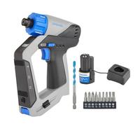 Dremel Blueprint 12V Brushless 3-in-1 Drill Driver Cordless Kit with Integrated Stud Finder, Detachable Laser Level, 2.0 Ah Battery, 9X Bit Set, 1x Multimaterial Drill-Bit, Bubble Level, Fast Charger