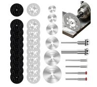 Dremel Cutting Discs, 32Pcs Diamond Cutting Wheels with 6 Mandrels and 10 Polishing Discs for Dremel Rotary Tool - Fine Grit Glass Cutter for Tile Stone Ceramic