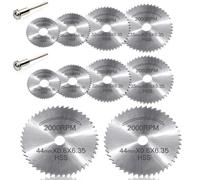 Dremel Cutting Discs for Rotary Tool, 10pcs Diamond Cutting Wheels HSS Disc Drill Blades, Mini Circular Saw Blades for Wood Plastic Metal Cutting