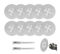 Dremel Cutting Discs Metal 10pcs 40mm With 2 Mandrels, Diamond Cutting Discs Glass Tile Cutting Disc For Angle Grinder Blades Mini Disc Rotary Tool Accessories Kit For Wood Metal Cutting