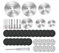 Dremel Cutting Discs Metal,Rotary Tool Accessories for Wood Plastic Aluminum,Includes 6 HSS Dremel Metal Cutting Discs 20 Resin Cutting Discs 10 Diamond Cutting Wheels 6 Mandrels 3 Screwdriver,45PCS