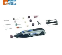 Dremel Lite 7760 Cordless Rotary Tool 3.6 Volt, Multi Tool Kit with 15 Accessories, Variable Speed 8,000-25,000 RPM for Engraving, Grinding, Sharpening, Cleaning and Sanding