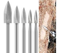 Dremel Rotary Tool Wood Carving Bits, 5PCS Woodworking Bits with 1/8” Shank for DIY Grinding Engraving Drilling