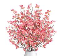 Dremisland 4PCS Artificial Cherry Blossom Branches Pink Plum Blossom 39.3in Winter Fake Flowers Tree Stems Silk floral Plants Desk Spring Decoration for Wedding Bouquets Party Table Vase Decor
