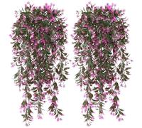 Dremisland 4PCS Artificial Hanging Plants Flower Bouquet Faux Plants Trailing Artificial Plants Indoor Fake Ivy Vine Garland Faux Flower Greenery Decoration for Wall Home Garden Wedding Party Decor