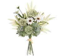 Dremisland Artificial Flowers Bouquet Silk Floral Arrangements Faux Flowers Plant for Home Decor Wedding Bride Bouquets Floral Tables Centerpieces for Home Decor Indoor Vase Table Decor (Green)
