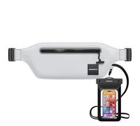 DRENCH 100% Waterproof Waist Pouch with Floating Phone Case | Submersible Dry Bag Bum Bag | Waterproof Belt Bag for Swimming, Boating, SUP, Snorkeling | IPX8 Waist Pack + Phone Holder, White