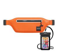 DRENCH 100% Waterproof Waist Pouch with Floating Phone Case | Submersible Dry Bag Fanny Pack | Waterproof Belt Bag for Swimming, Boating, SUP, Snorkeling | IPX8 Waist Pack + Phone Holder, Orange