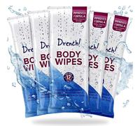 Drench! 60 Pack Luxury Body Wipes for Adults No Shower | No Water Bathing & Cleansing Water Wipes | Microwaveable Rinse-Free Waterwipes | Big Wet