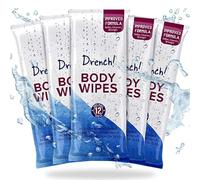 Drench! 60 Pack Luxury Body Wipes for Adults No Shower | No Water Bathing & Cleansing Wipes | Microwaveable Rinse-Free Wipes | Big Wet wipes for adults, Antibacterial & Deodorant
