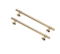 Dreneco 2 Pack Cupboard Handles Zinc Alloy Kitchen T Bar Handle Drawer Wardrobe Cabinet Furniture Door Pulls Knobs (192mm Hole centres, Gold)