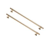 Dreneco 2 Pack Cupboard Handles Zinc Alloy Kitchen T Bar Handle Drawer Wardrobe Cabinet Furniture Door Pulls Knobs (320mm Hole centres, Gold)