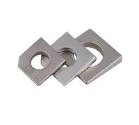 Dreneco 5pcs M10 Square Washers, Stainless Steel Heavy Duty Square Oblique Gasket, I-Steel Flat Gasket for Channel Steel, Missing Angle Washer,