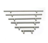 Dreneco 6 Pack Cabinet Knobs and Pulls Cupboards Drawers Bedroom Door Handles 350mm Overall Length Brushed Stainless Steel Silver Color