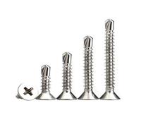 Dreneco Drilling Tail Screws Cross Flat Head Self-Drilling Screws Self-Tapping Screws, M4.2×13mm,20 pcs