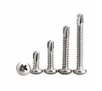 Dreneco Drilling Tail Screws Cross Round Head Self-Drilling Screws Self-Tapping Screws for Sheet Metal Fixing, M4.2×13mm,20 pcs