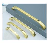 Dreneco Handles for Cupboards & Draws, 4pcs Zinc Alloy Kitchen Cabinet Wardrobe Furniture Door Pull Handle (128mm Hole Centres, Golden)