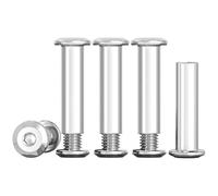 Drenky 10 Sets Connecting Bolts M4 Belt Buckle Binding Bolts 304 Stainless Steel Screw Post M4 X 30mm Furniture Bolts Sleeve Nuts for Bed, Door, Table, Chair, Worktop, Cabinet