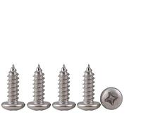 Drenky 100pcs M4 Stainless Steel Self Tapping Screws Phillips Pan Head Srews DIY Woodworking Screws (100PCS M4 x 10mm)