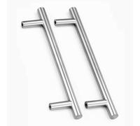 Drenky 2 Pack Kitchen Door Handles, Kitchen Cupboard Handles Stainless Steel Silver T Bar 192mm Hole Centre with Screws for Wardrobe Cabinet Drawer