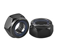 Drenky 25 Pcs Black Hex Lock Nuts, M4 Nuts 304 Stainless Steel Nyloc DIN985 Hexagon Nut Self Locking With Nylon Inserts for Bolts & Screws, Standard Thread