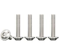 Drenky 50 Pcs 304 Stainless Steel M4 X 25mm Pan Head Screws - Fully Thread Machine Bolts With Flat, Flanged Button, Rounded Heads - Rustproof M4 Thread Size
