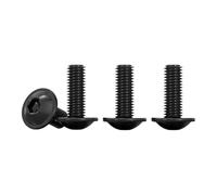Drenky 50 Pcs Black Flanged Button Head Screws M4 X 16mm 304 Stainless Steel Screw M4 Bolts Pan Head, Rustproof, Fully Thread Hexagon Socket