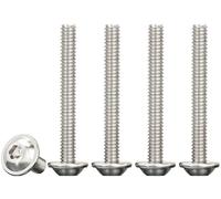 Drenky 50 Pcs Flanged Button Head M4 X 40mm 304 Stainless Steel Bolts, Pan Head Machine Screws, Rustproof, Fully Thread Hexagon Socket
