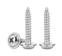 Drenky 50 Pcs Screws for Wood M5 Phillips Pan Head With Washer M5x16mm Small 304 Stainless Steel Multi-Purpose Flange Screw with Wafer