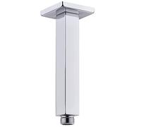 Drenky 8 Inch Square Thicken Stainless Steel Shower Extension Arm, Straight Ceiling Mounted Shower Heads Arm with Flange for Ceiling Rainfall Shower Heads Polished Chrome Finished…
