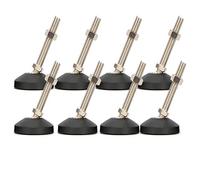 Drenky 8pcs M10x80 Stainless Steel Furniture Glide, Adjustable T-Nut Leveler with Quiet Non-Slip Base, Height & Angle Swivel Leveling Feet, 201 Steel + ABS