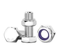 Drenky Bolts and Lock Nuts, 10 Pcs M10 Nuts and Bolts 304 Stainless Steel Bolts and Nuts Set M10 x 16mm Machine Screws and Nut for Machinery, Furniture, Car, Bike, Ship, 3D Printing