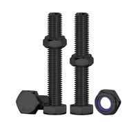 Drenky Bolts and Nuts Set, M6 Nuts and Bolts Black 304 Stainless Steel Hexagon Bolts and Lock Nuts M6 x 60mm Machine Screws and Nut for Machinery, Furniture, Bike, Ship, 3D Printing, 10 Pcs