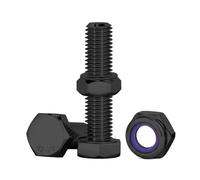 Drenky Bolts and Nuts Set, M8 Nuts and Bolts Black 304 Stainless Steel Hexagon Bolts and Lock Nuts M8 x 40mm Machine Screws and Nut for Machinery, Furniture, Bike, Ship, 3D Printing, 10 Pcs