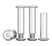 Drenky Connecting Screws M6 Stainless Steel Screws Connecting Bolts 10 Sets Barrel Nuts Kit M6 X 25mm Hexagon Furniture Bolts Flat Hex Bolt for Bed, Door, Table, Chair, Worktop, Cabinet