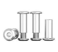 Drenky Connecting Screws M6 Stainless Steel Screws Sleeve Nuts 10 Sets Barrel Nuts Kit M6 X 20mm Hexagon Furniture Bolts Flat Hex Bolt for Bed, Door, Table, Chair, Worktop, Cabinet