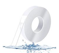 Drenky Double-Sided Adhesive Tape, Extra Strong, Double Tape, Transparent, Thin, Reusable, Waterproof, Nano Carpet Tape, 5 m x 1 cm, for Home and Office Decorations