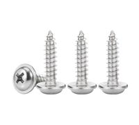 Drenky Flange Self Tapping Screws 304 Stainless Steel 50 Pcs Multi-Purpose M4x12mm Wafer Head Screw for Wood, Home Renovation & Engineering Projects