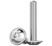 Drenky Flat Head Screws with Flange, Pack of 20, Torx ISO 7380-2 Rounded Head Screws M6 x 40 mm Flange Screws Stainless Steel A2 V2A Threaded Screws Full Thread Screws