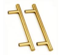 Drenky Gold Kitchen Cupboard Handles, 2 Pack Kitchen Door Handles Stainless Steel 160mm Hole Centre with Screws for Wardrobe Cabinet Drawer