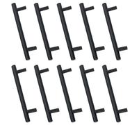 Drenky Handles for Kitchen Cabinets, Black, Pack of 10, Furniture Handles, Black Cabinet Handles, Stainless Steel Furniture Handles, 160 mm, Hole Spacing, Total Length: 250 mm, Matt Black Colour