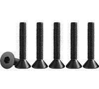 Drenky M3 X 25mm Hex Socket Countersunk Bolts, 50 Pcs Black Socket Countersunk Screws DIN 7991 / ISO 10642 304 Stainless Steel Flat Head Machine Screws, Rustproof