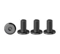 Drenky M4 Black Furniture Bolts, Flat Head Furniture Screw M4 X 10mm Flat Hex Bolt 304 Stainless Steel Bolts Fully Thread Machine Screws 20 Pack Joint Connector Bolts